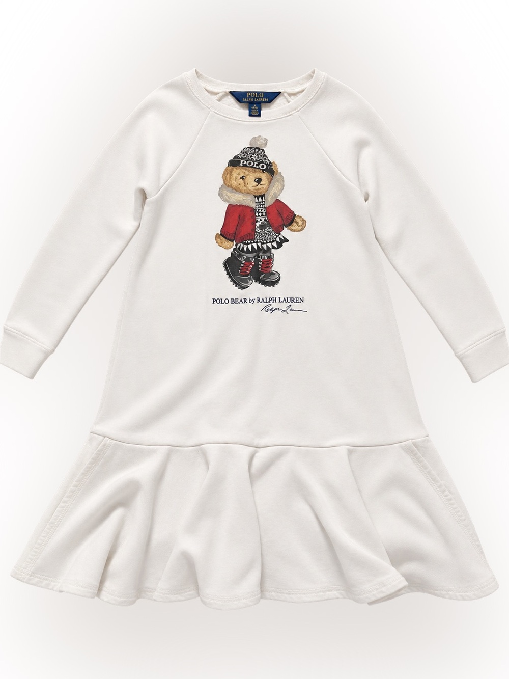 Polo Ralph Lauren Girl's Holiday Bear Terry Dress